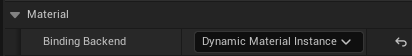 The Dynamic Material Instance backend