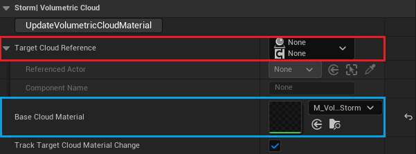 Target Cloud Reference (red) and Base Cloud Material (blue)