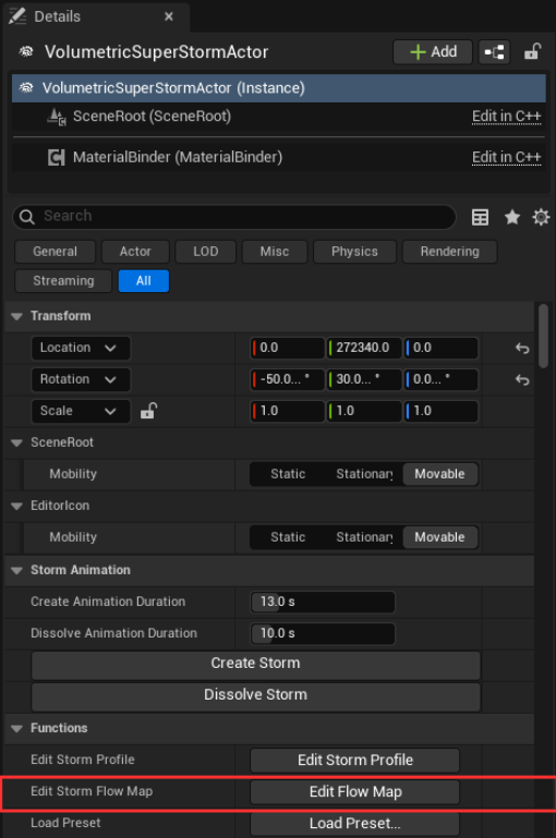 Details panel — Functions section